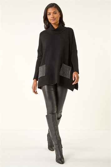 Sparkle Pocket Poncho Jumper 16079508