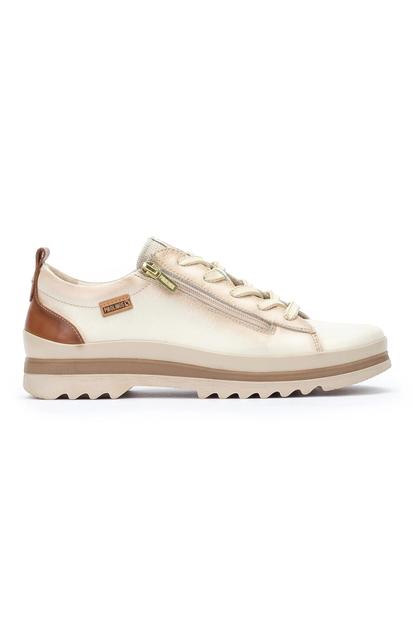 White Womens Laces Zipper Trainers -W3w-6979C1