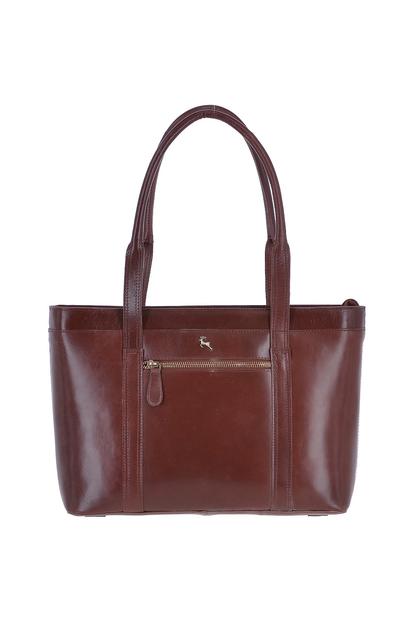 Black Vegetable Tanned Real Leather Tote Bag