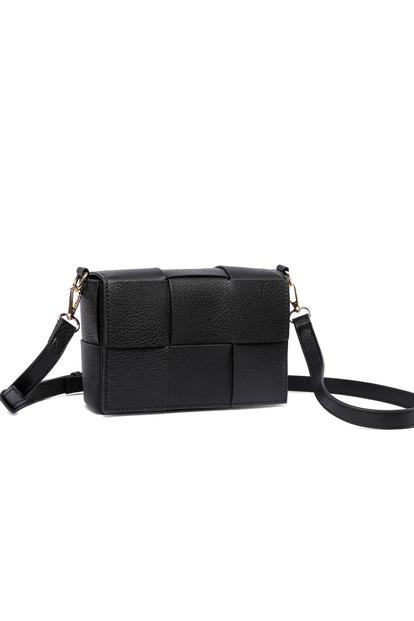 Black Cross Body Weave Bag