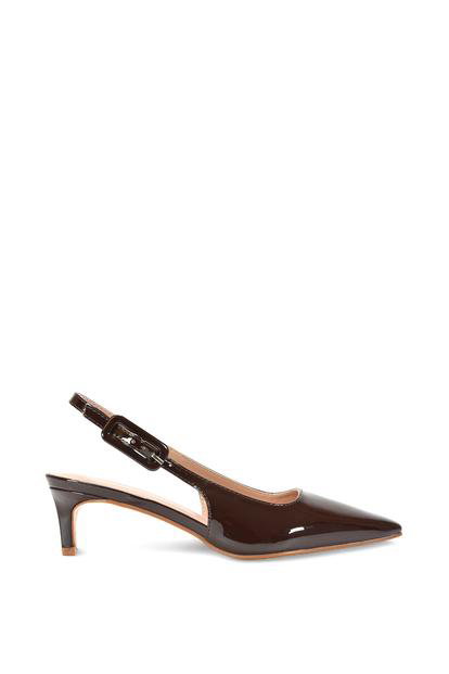 Black 'Kelly' Kitten Heel Court Shoes With Slingback