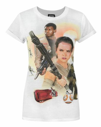 White Star Wars Force Awakens Heroes T-Shirt
