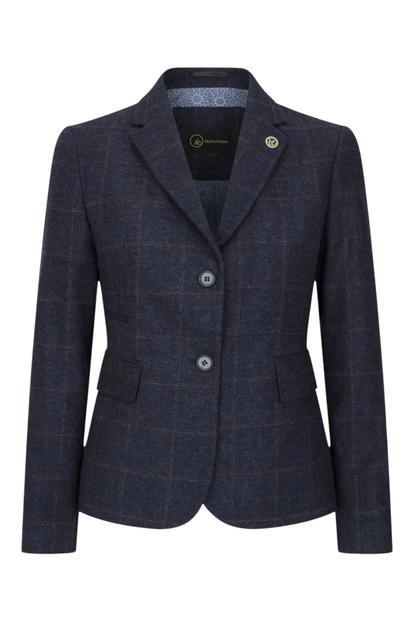 Blue Women's Navy Tweed Formal Blazer