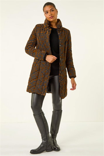 Animal Flock Detail Padded Coat 12038314