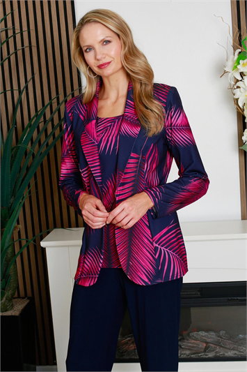 Julianna Leaf Print Edge Jacket g9285cer