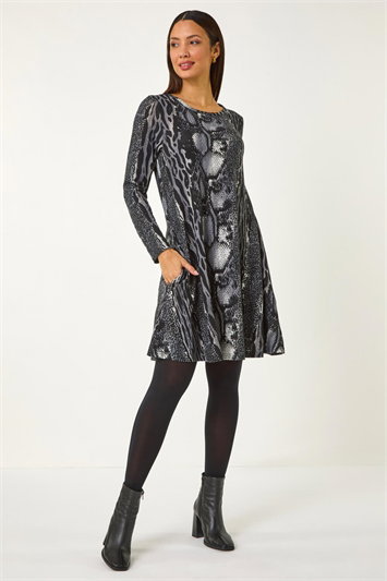 Animal Print Stretch Swing Dress 14659008