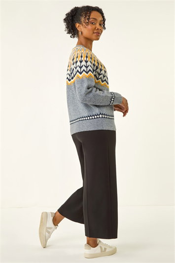 Petite Fairisle Buttoned Knit Cardigan 16215036