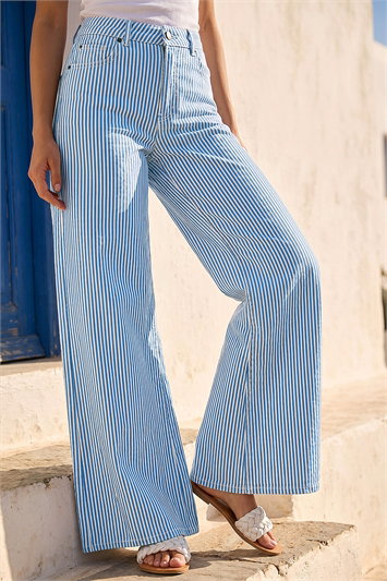 Dusk Stripe Wide Leg Jeans 18110109