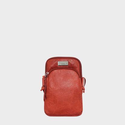 Black 'Sarah' Vintage Natural Grain Leather Mini Crossbody Bag