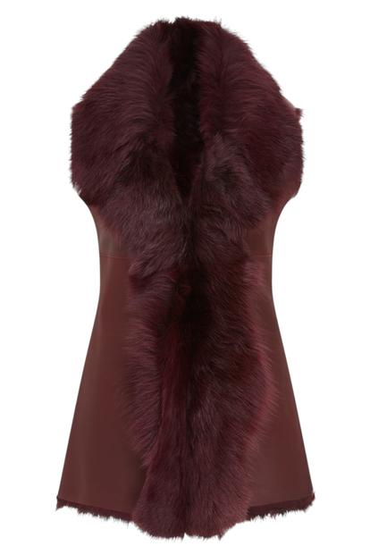 Black Toscana Shearling Sheep Leather Gilet