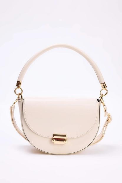 Pink Metal Clasp Saddle Shoulder Bag