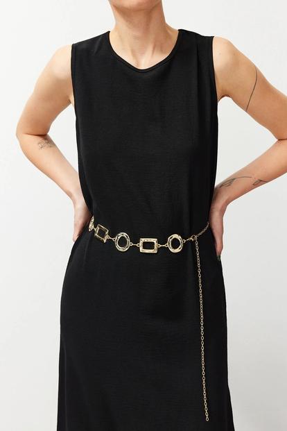 Metallic Geometric Link Chain Belt