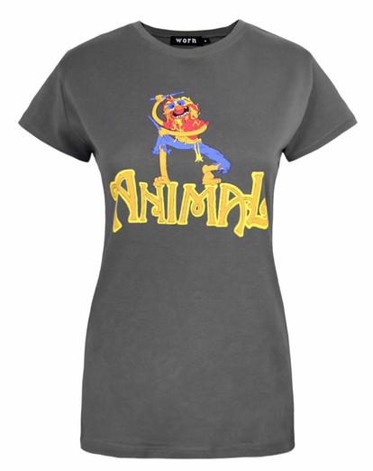 Grey The Muppets Animal Drummer By Worn T-Shirt