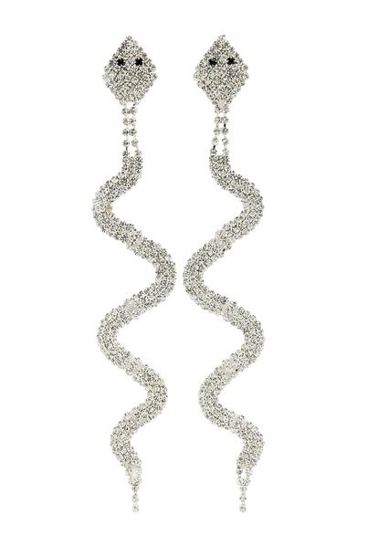Metallic Diva Collection Gleaming Snake Dangle Earrings