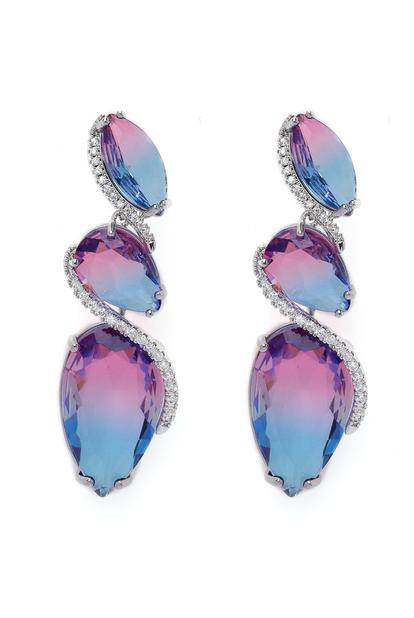 Purple Gleaming Violet Drop Earrings