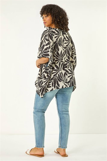 Curve Floral Asymmetric Blouse 10144008