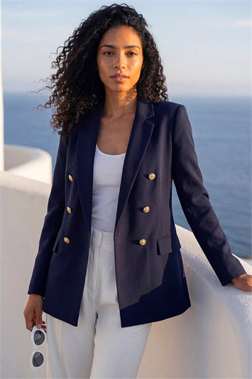 Blue Longline Smart Jacket