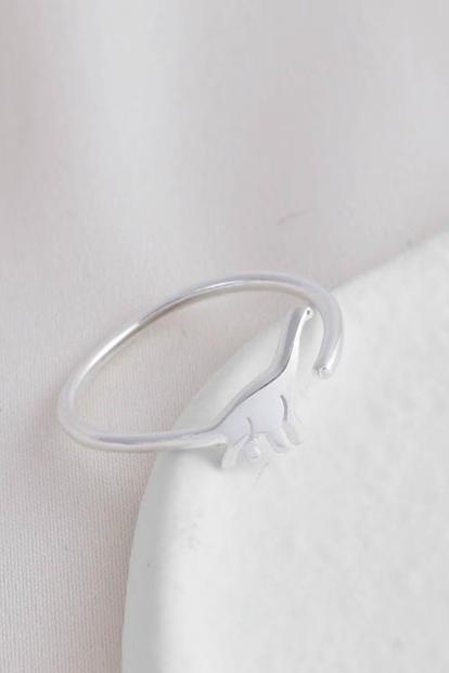 Metallic Sterling Silver Brontosaurus Dinosaur Ring
