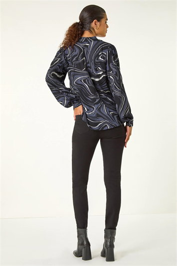 Marble Foil V-Neck Top 20112836