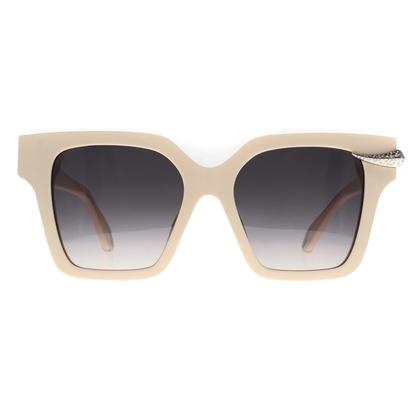 Cream Square Shiny Beige Grey Gradient Src002s Sunglasses