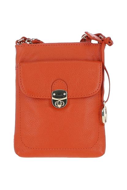 Black Real Leather Crossbody Bag