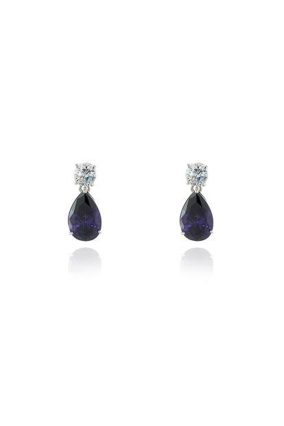 Multi Cachet London Shade Silver Tanzanite Drop Earrings