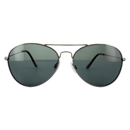 Grey Aviator Gunmetal Grey Blue Polarized Sunglasses