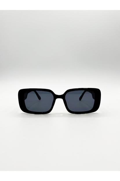 Black Oversized Rectangle Sunglasses