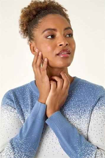 Blue Ombre Soft Knit Jumper
