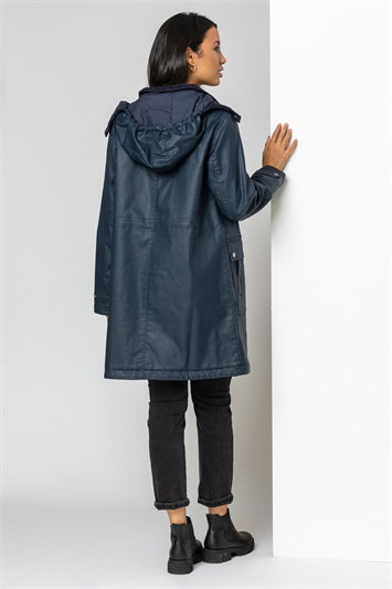 Waxed Longline Hooded Coat 12015560