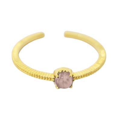 Metallic Rose Quartz One Size Fits All October Birthstone Ring