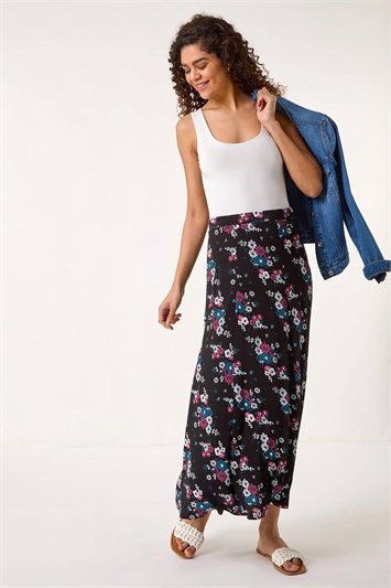Diagonal Ditsy Floral Print Skirt 17062708