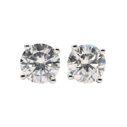 Metallic Diamond Moissanite Crystal Sterling Silver Earrings