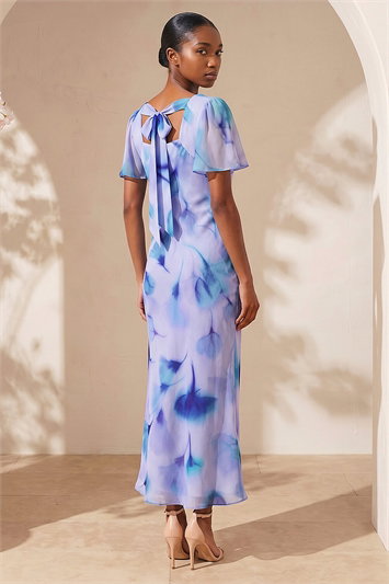 Petite Floral Cowl Neck Midi Dress 14876609