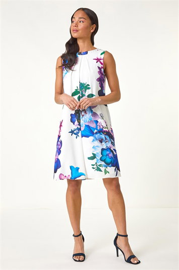 Petite Gathered Neck Hotfix Dress 14574538