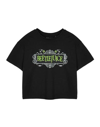 Black Beetlejuice Cropped Short Sleeved T-Shirt
