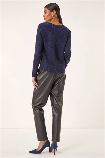 Bow Embellished Sequin Knit Cardigan 16309660