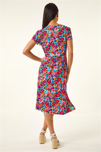 Petite Floral Button Pocket Dress 14847372