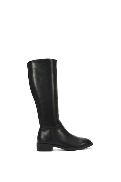 Black 'Lucia' Low Block Heel Knee High Riding Boots