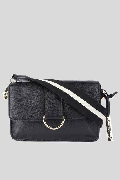 Black 'Amore Di Cuoio' Real Leather Small Crossbody Bag