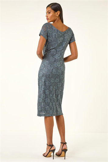 Lace Ruched Stretch Dress 14447536
