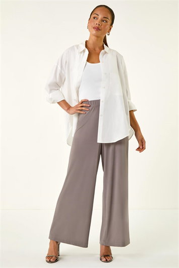 Petite Wide Leg Stretch Trouser 18052990