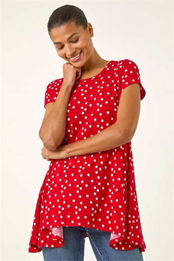 Red Polka Dot Hanky Hem Top