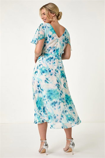 Petite Floral Print Cape Midi Dress 14682492