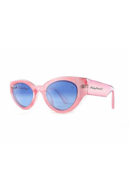 Pink Ruby Rocks Chunky 'Zante' Cateye Sunglasses In Pink