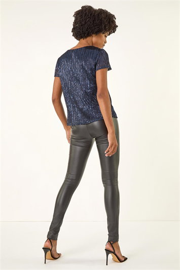 Metallic Sequin Plisse Top 19434660