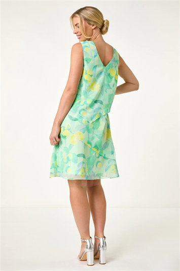 Petite Lemon Print Layered A-Line Dress 14672434