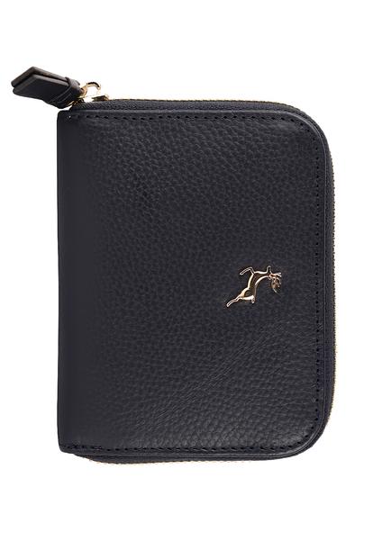 Black 'Mini X' Rfid Protected Real Leather Purse