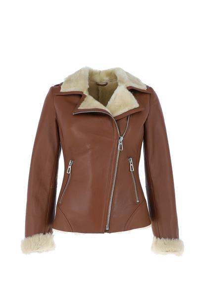 Black 'Alayna' Womens Luxury Shearling Jacket