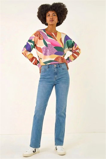 Sequin Leaf Knit Jumper 16209064